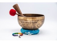 Buddha Eyes Tibetan Singing Bowl with Tibetan Mantra & Mantra Chakra Mandala