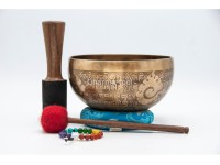 Buddha Eyes Tibetan Singing Bowl with Tibetan Mantra & Mantra Chakra Mandala