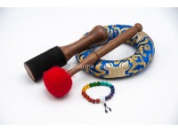 Tibetan Om Singing Bowl with Full Tibetan Mantra & Double Dorje Symbol