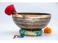 Lotus Flower Tibetan Singing Bowl with Tibetan Mantra & Mantra Mandala