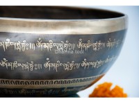 Lotus Flower Tibetan Singing Bowl with Tibetan Mantra & Mantra Mandala
