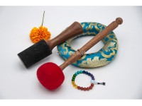 Lotus Flower Tibetan Singing Bowl with Tibetan Mantra & Mantra Mandala