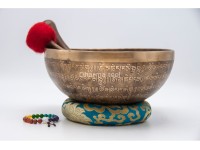 Lotus Flower Tibetan Singing Bowl with Tibetan Mantra & Tibetan Conch Symbol