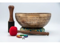 Lotus Flower Tibetan Singing Bowl with Tibetan Mantra & Tibetan Conch Symbol