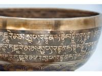 Green Tara Tibetan Singing Bowl with Tibetan Mantra & Mantra Mandala Base