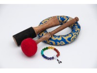 Green Tara Tibetan Singing Bowl with Tibetan Mantra & Mantra Mandala Base