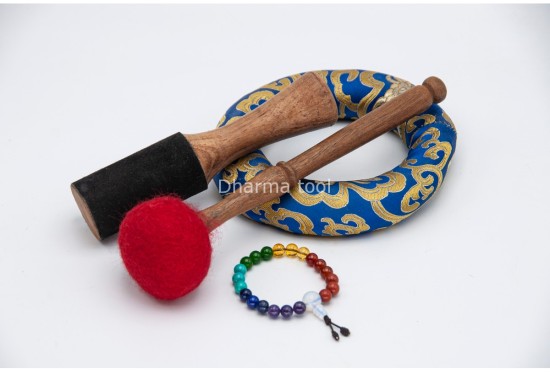 Green Tara Tibetan Singing Bowl with Tibetan Mantra & Mantra Mandala Base