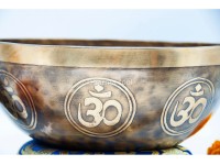 Hindu Om Tibetan Singing Bowl with Full Om Etching