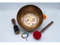 Hindu Om Tibetan Singing Bowl with Full Om Etching