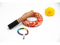 Dharma Chakra Tibetan Singing Bowl with Tibetan Mantra & Buddha Eyes Symbol