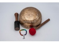 Tibetan Mantra Focus Singing Bowl with Double Dorje & Buddha Eyes