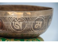 Tibetan Mantra Focus Singing Bowl with Double Dorje & Buddha Eyes