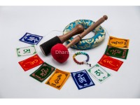Flower of Life Tibetan Singing Bowl with Ashtamangala & Tibetan Mantra – Multiple Size Options