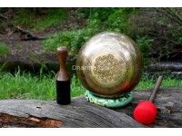 Chakra Symbol Etched Tibetan Singing Bowl – Multiple Size Option
