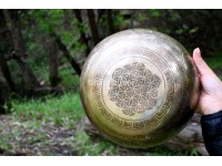 Chakra Symbol Etched Tibetan Singing Bowl – Multiple Size Option
