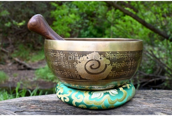 Flower of Life Center – Tibetan Mantra Singing Bowl – Multiple Size Option