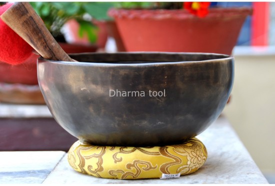 Flower of Life Etched Tibetan Singing Bowl – Antique Copper Finish – Multiple Size Option
