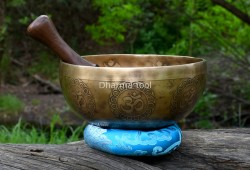 Hindu OM Etched Tibetan Singing Bowl – Multiple Size Option