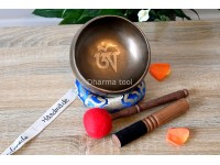6.5-Inch Diameter Copper Finish Tibetan OM Singing Bowl – Koprebati Type with One-Line Mantra