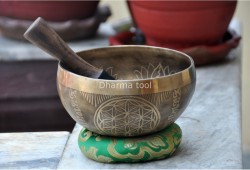Seed of Life Sacred Geometry Tibetan Singing Bowl – Multiple Size Options