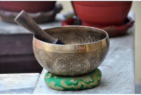 Seed of Life Sacred Geometry Tibetan Singing Bowl – Multiple Size Options