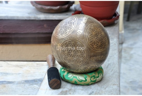 Seed of Life Sacred Geometry Tibetan Singing Bowl – Multiple Size Options
