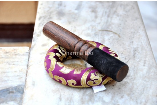 Hindu OM Etched Tibetan Singing Bowl – Black Painted Finish with Golden Interior (Multiple Size Options)