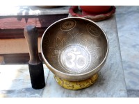 Hindu OM On Lotus & Chakra Symbols Singing Bowl – Multiple Size Options