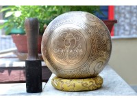 Hindu OM On Lotus & Chakra Symbols Singing Bowl – Multiple Size Options