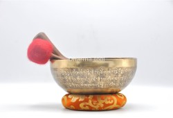 Lotus Flower Mantra Tibetan Singing Bowl – Handmade Himalayan Sound Healing Bowl