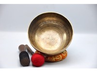 Lotus Flower Mantra Tibetan Singing Bowl – Handmade Himalayan Sound Healing Bowl