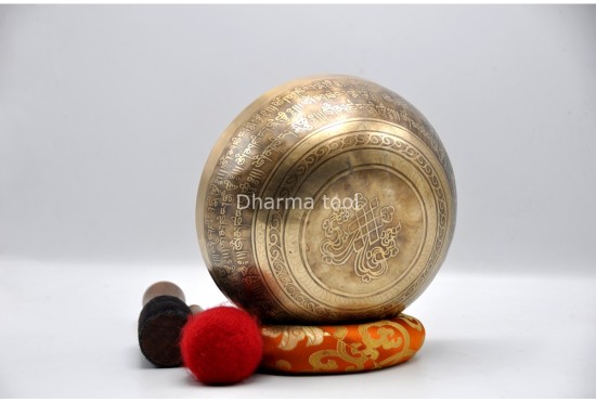 Lotus Flower Mantra Tibetan Singing Bowl – Handmade Himalayan Sound Healing Bowl
