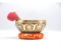 Om Mani Padme Hum Tibetan Singing Bowl with Potala Gate & Buddha Eyes