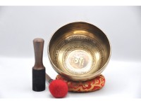 Om Mani Padme Hum Tibetan Singing Bowl with Potala Gate & Buddha Eyes