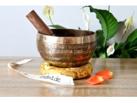 6.5-Inch Koprebati Tibetan Singing Bowl – Full Mantra Etched with Double Dorje & Tibetan OM (Handmade)