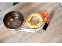 6.5-Inch Koprebati Tibetan Singing Bowl – Full Mantra Etched with Double Dorje & Tibetan OM (Handmade)