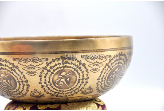 Amitabha Buddha Tibetan Singing Bowl – Premium Etched Bowl by Thanka Artists
