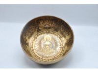 Amitabha Buddha Tibetan Singing Bowl – Premium Etched Bowl by Thanka Artists