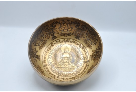 Amitabha Buddha Tibetan Singing Bowl – Premium Etched Bowl by Thanka Artists