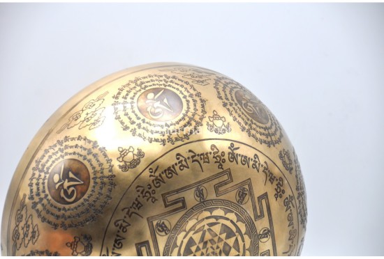 Amitabha Buddha Tibetan Singing Bowl – Premium Etched Bowl by Thanka Artists