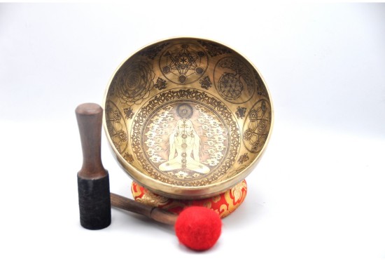 Chakra Yogi Tibetan Singing Bowl – Hand-Etched by Thanka Artists
