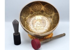 Akshobhya Buddha Tibetan Singing Bowl – Hand-Etched by Master Thanka Artists