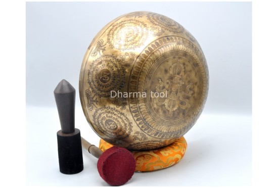 Akshobhya Buddha Tibetan Singing Bowl – Hand-Etched by Master Thanka Artists