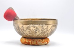 Samantabhadra Yab-Yum Tibetan Singing Bowl – Hand-Etched by Master Thanka Artists