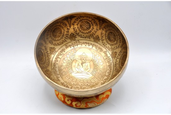 Samantabhadra Yab-Yum Tibetan Singing Bowl – Hand-Etched by Master Thanka Artists