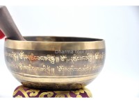 Tibetan Mantra Wheel Singing Bowl with Endless Knot Design