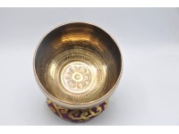 Tibetan Mantra Wheel Singing Bowl with Endless Knot Design