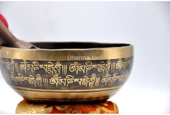 Buddha Tibetan Singing Bowl with Tibetan Mantra & Endless Knot Design