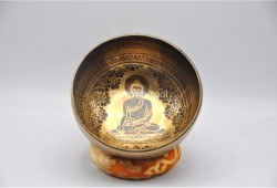 Buddha Tibetan Singing Bowl with Tibetan Mantra & Endless Knot Design