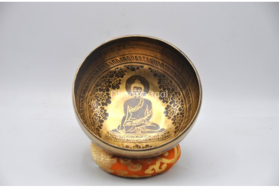Buddha Tibetan Singing Bowl with Tibetan Mantra & Endless Knot Design